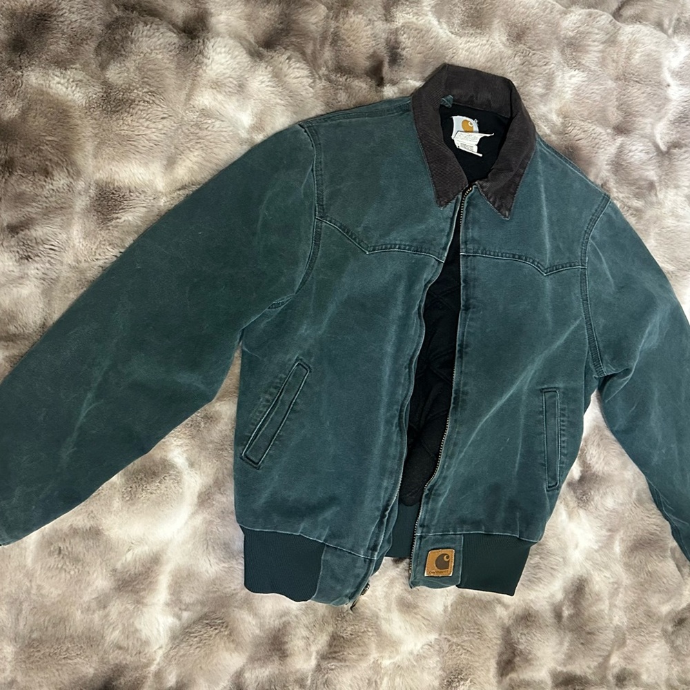 Vintage Carhartt J14 HTG Santa Fe Bomber Hunter Green Jacket size med.